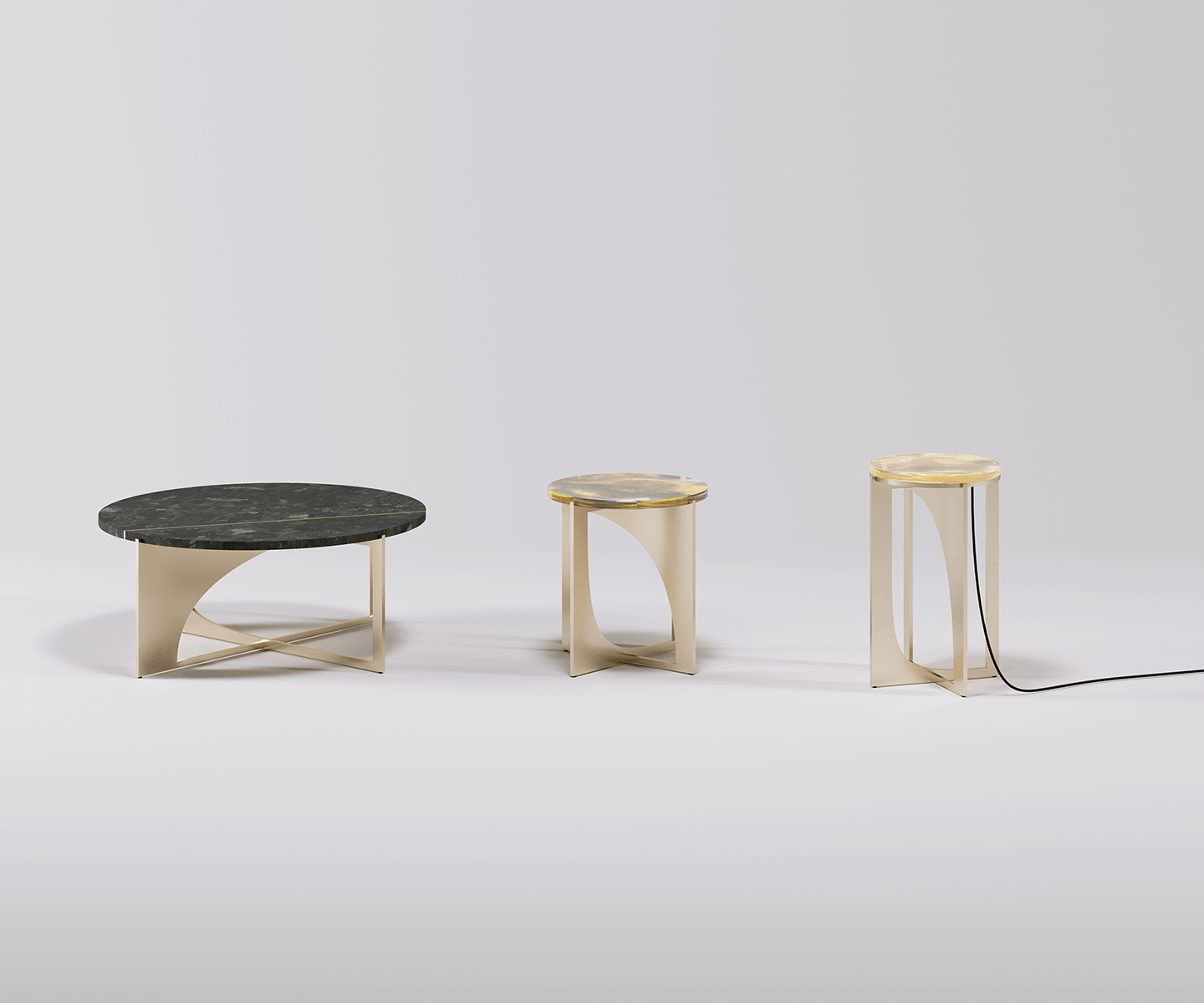 Paolo Castelli, Hyperbol Coffee Table and Stool