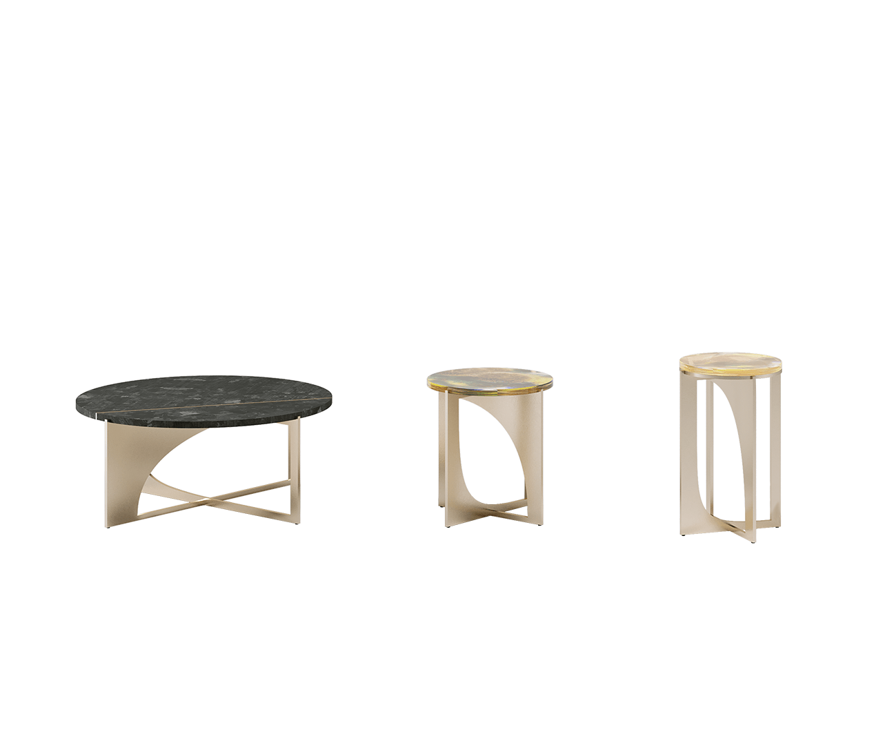 Paolo Castelli, Hyperbol Coffee Table and Stool