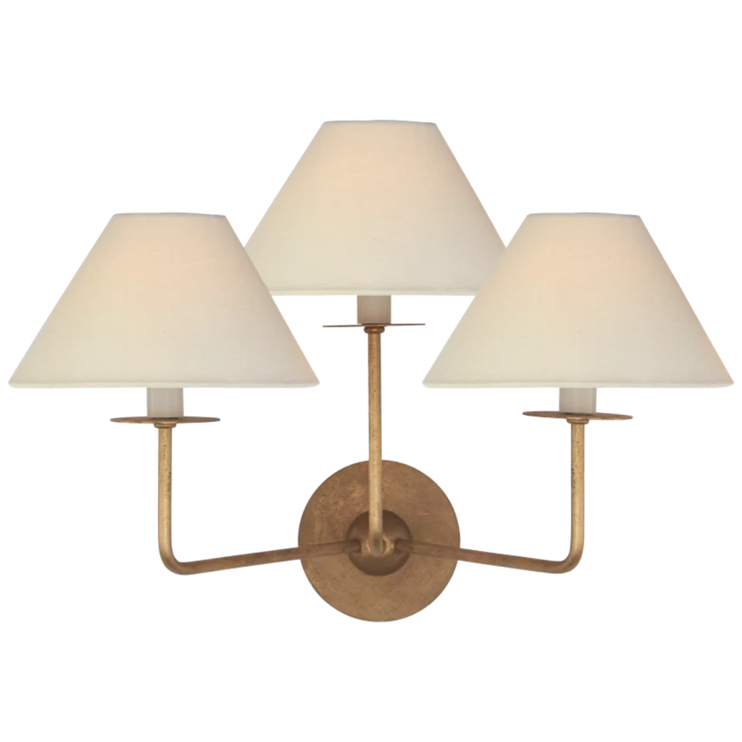 Visual Comfort, Kelley Medium Triple Sconce