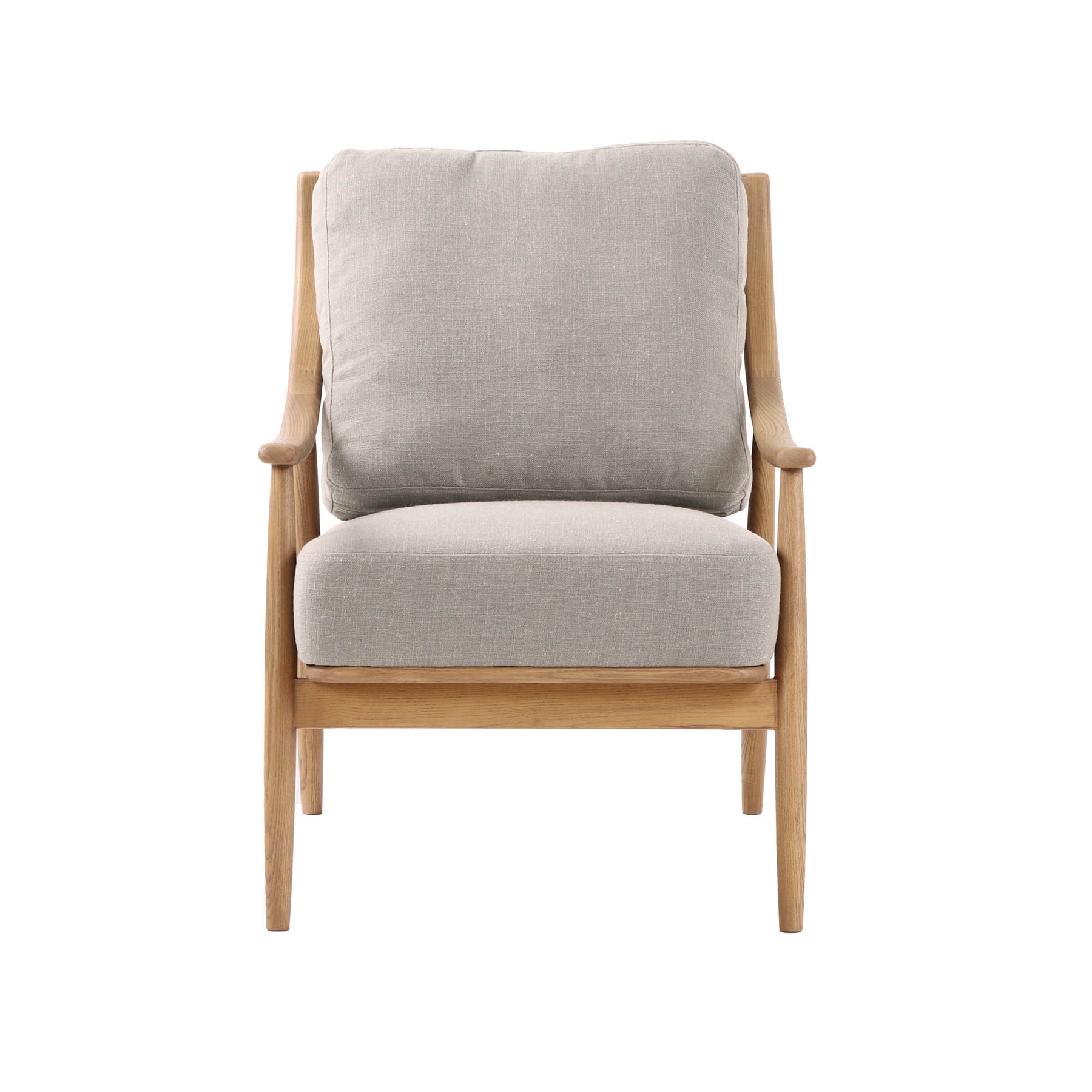 LH Imports, Kipsley Club Chair - Light Linen Cushions / Natural Frame