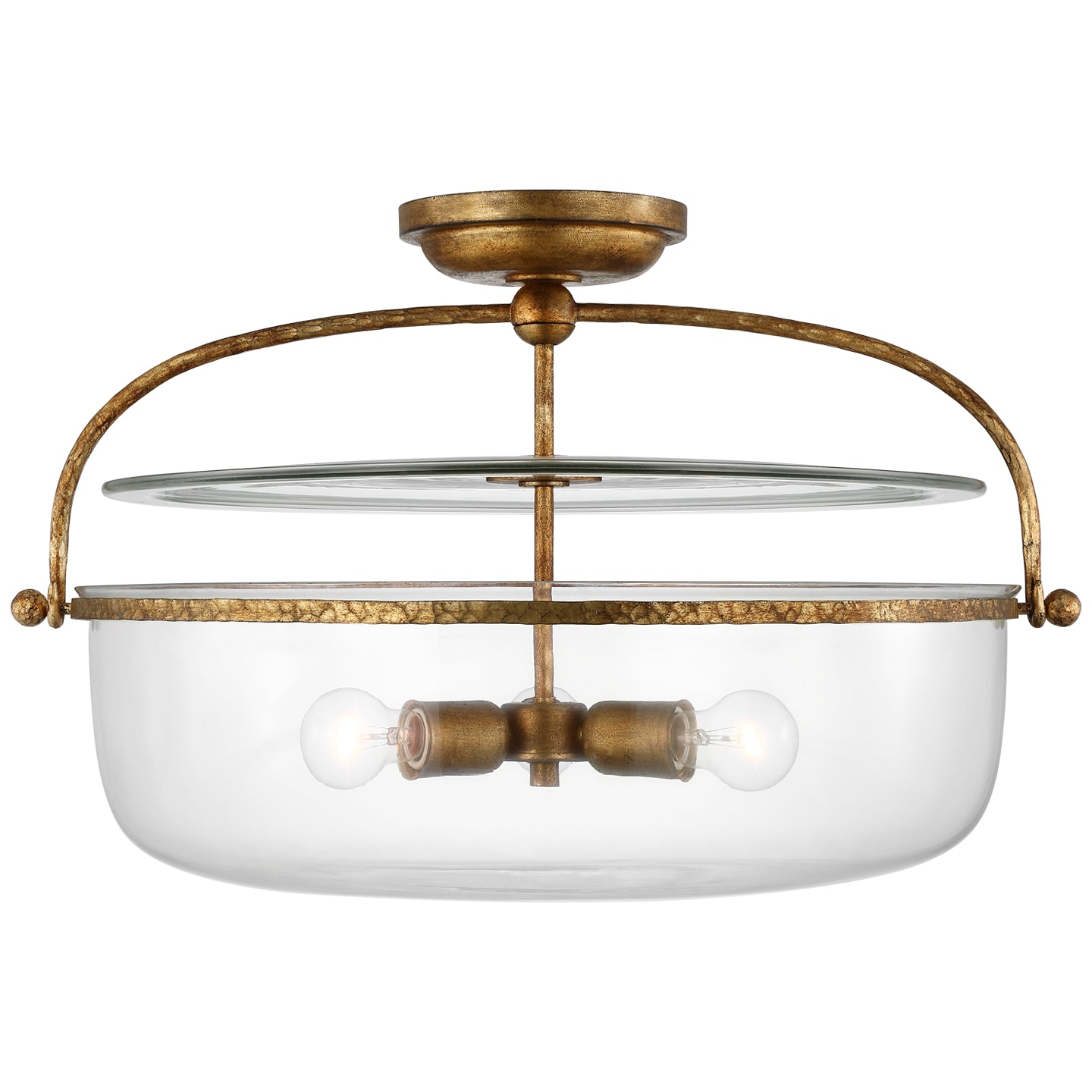 Visual Comfort, Lorford Large Clear Glass Semi-Flush Mount