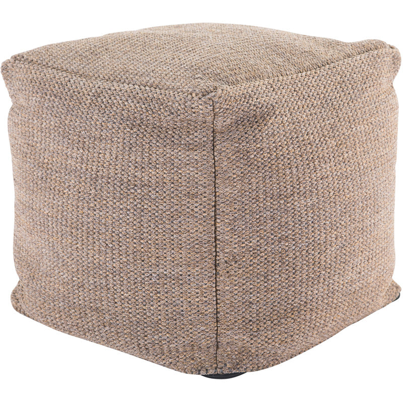 Jaipur Living, Mastic Indoor/ Outdoor Solid Tan Cube Pouf