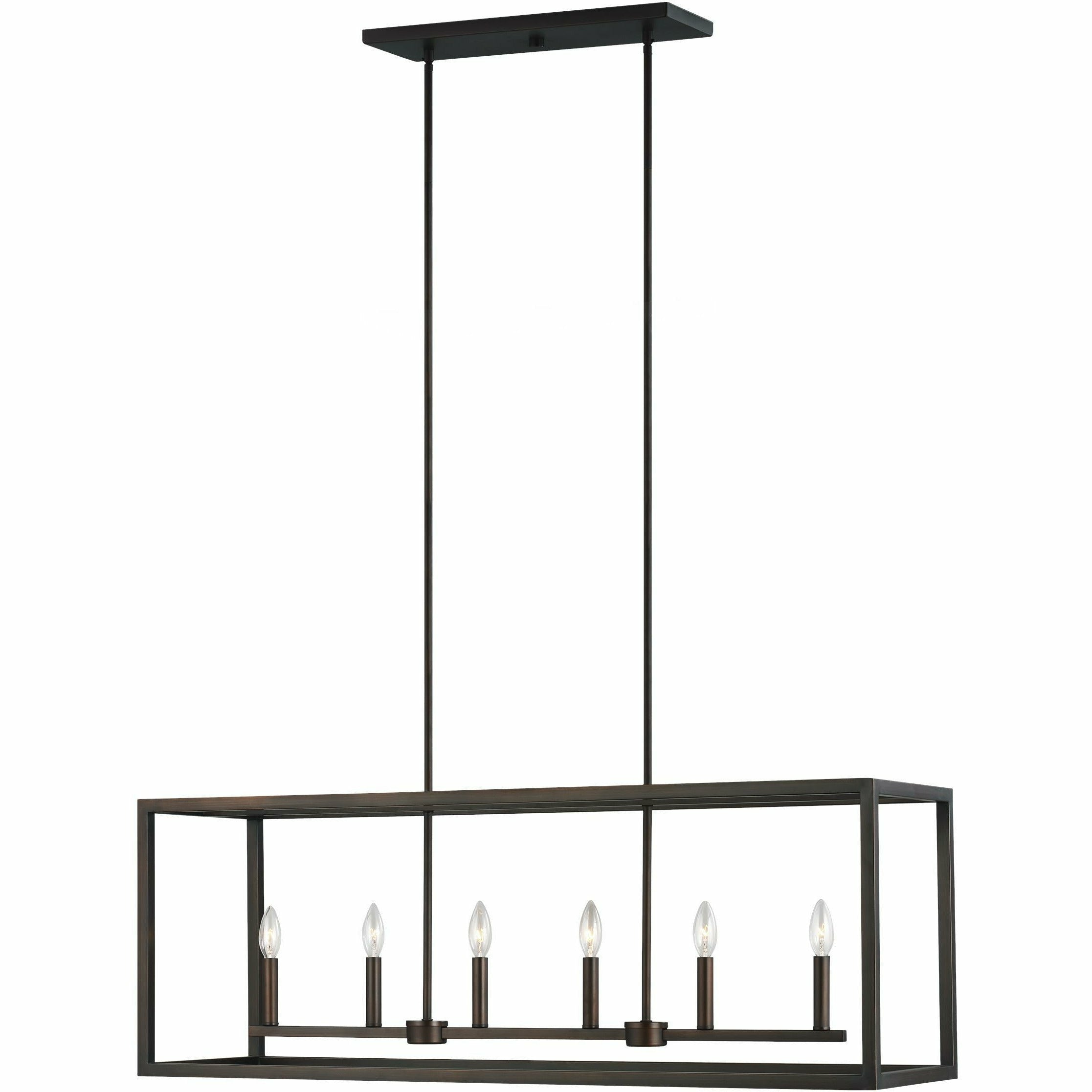 Generation Lighting, Moffet Street Six Light Linear Chandelier