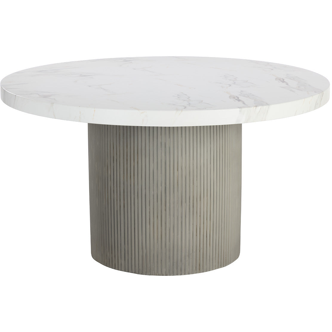 Sunpan, Nicolette Dining Table - Light Grey - Marble Look