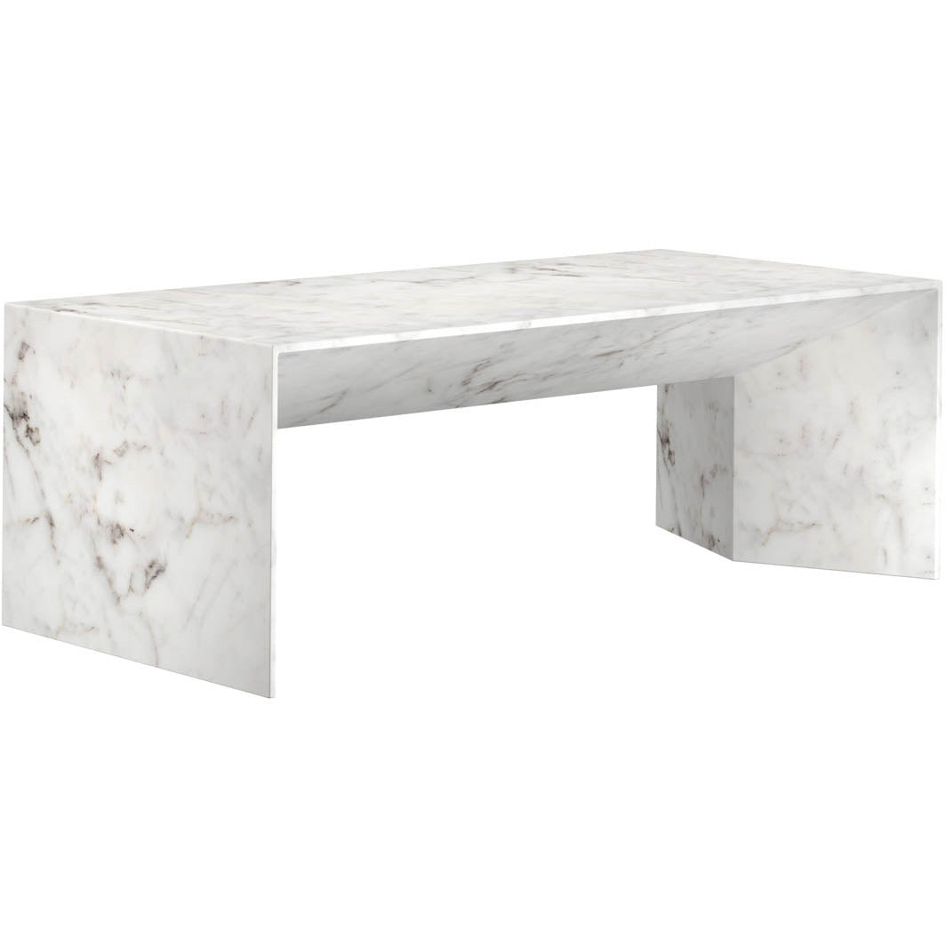 Sunpan, Nomad Coffee Table - Marble Look - White